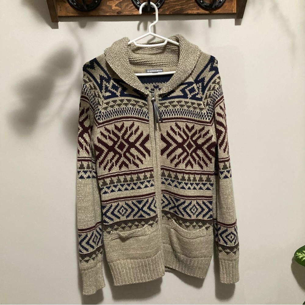 Knit zip up sweater
